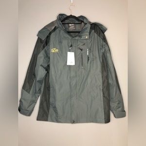 TEZO Mens All Weather Jacket Waterproof HoodHiking Coat Lightweight Windbreaker